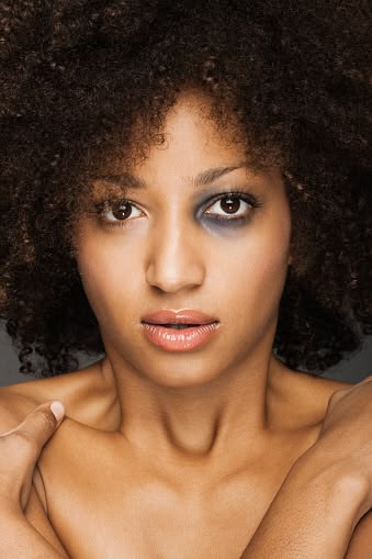 Young woman with a black eye